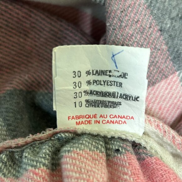 Vintage Gray Pink Plaid School Girl Wool Blend Skirt Size 14 - Picture 5 of 6